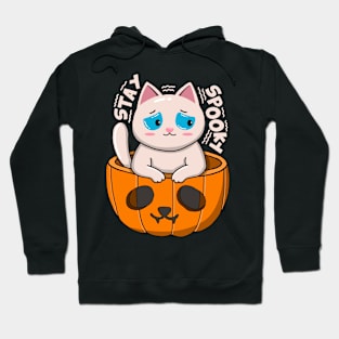 Stay Spooky White Cat Hoodie